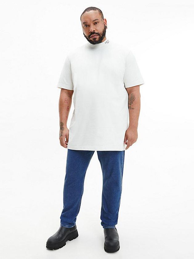 White Calvin Klein Relaxed Cotton Terry Men T-Shirt | HGSY-21786