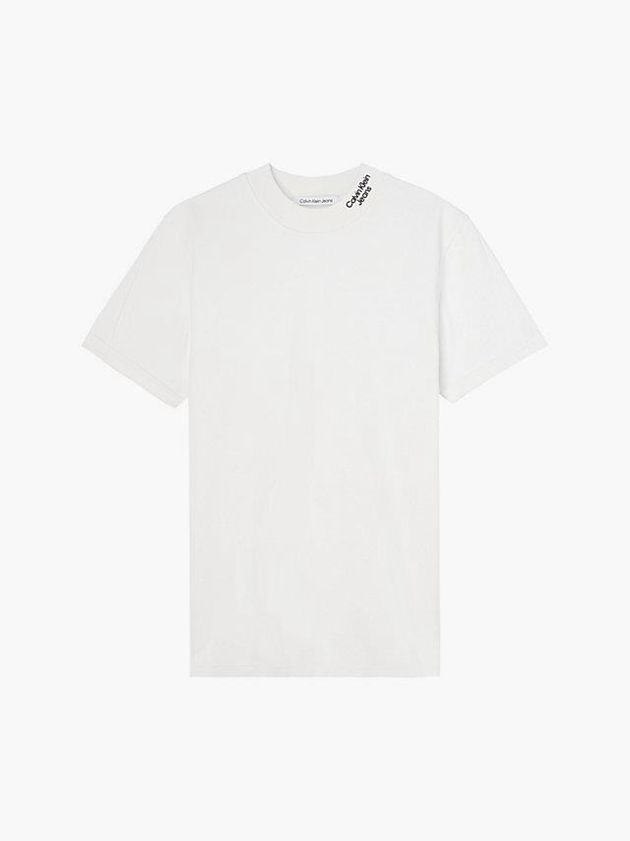 White Calvin Klein Relaxed Cotton Terry Men T-Shirt | HGSY-21786