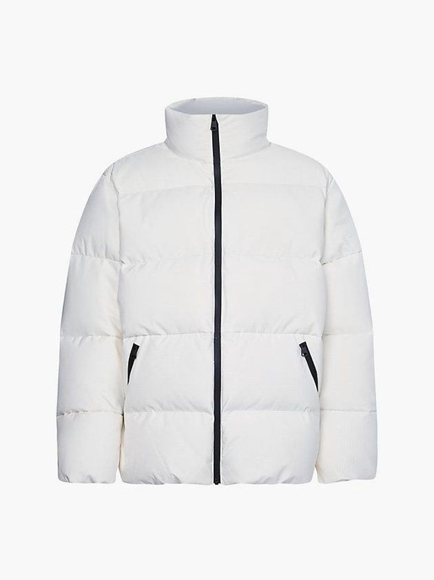 White Calvin Klein Relaxed Down Puffer Men Jacket | KTOU-83512