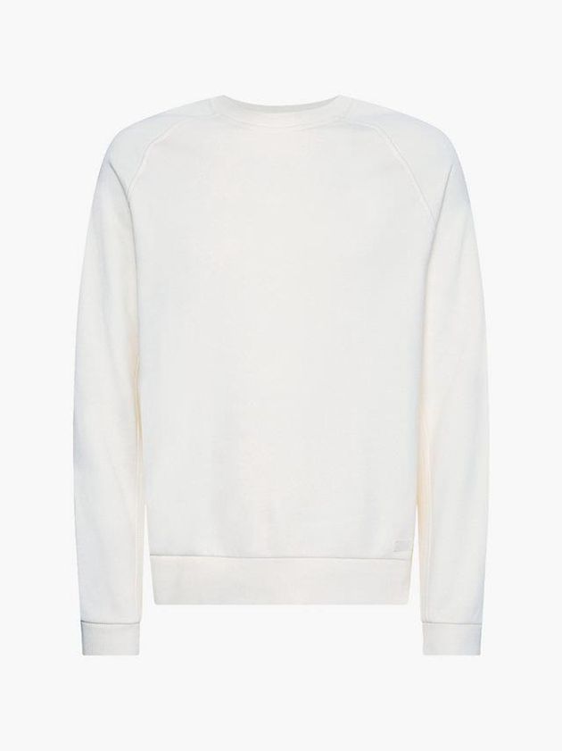White Calvin Klein Relaxed Fleece Men Sweatshirt | KRHF-14896