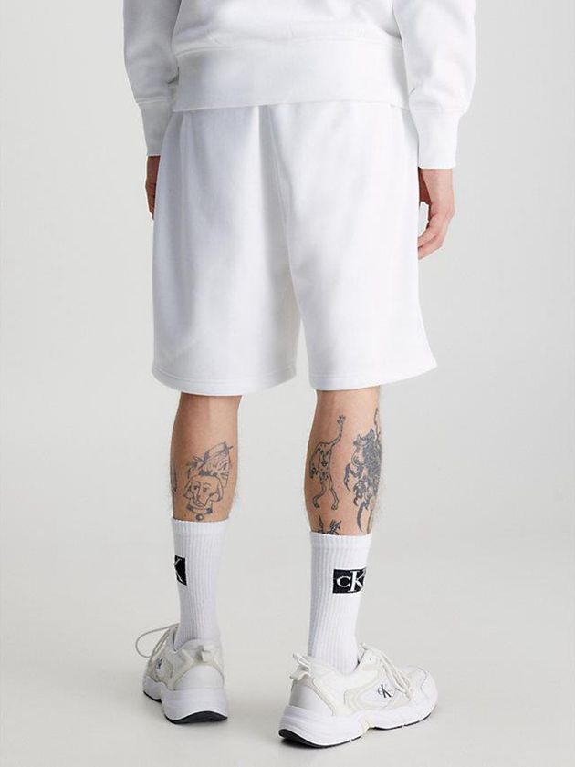 White Calvin Klein Relaxed Jogger Men Shorts | QSFV-23587