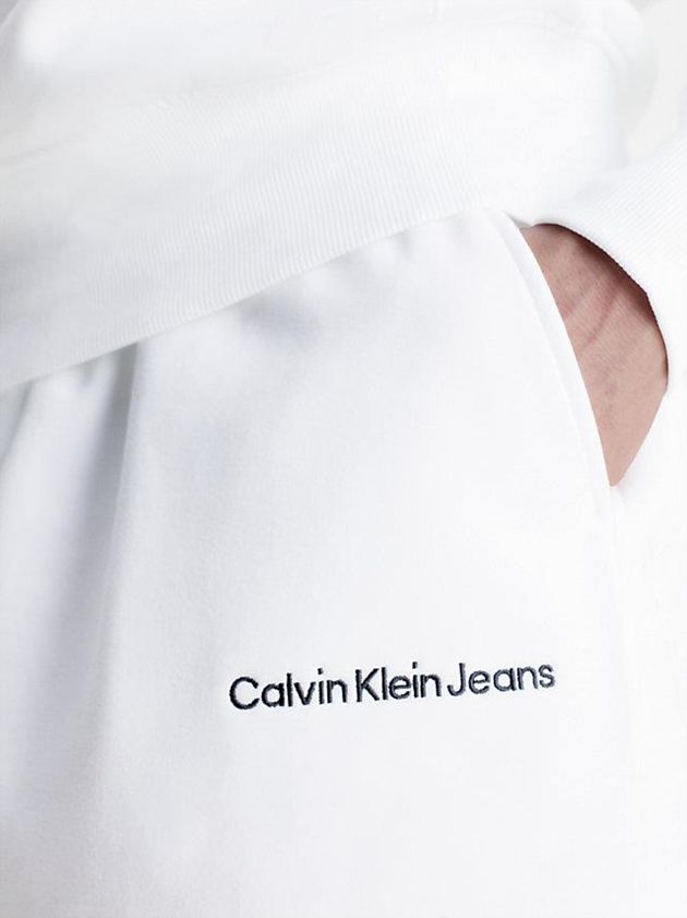 White Calvin Klein Relaxed Jogger Men Shorts | QSFV-23587