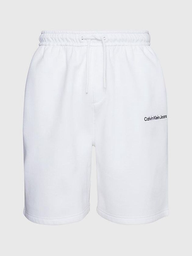 White Calvin Klein Relaxed Jogger Men Shorts | QSFV-23587