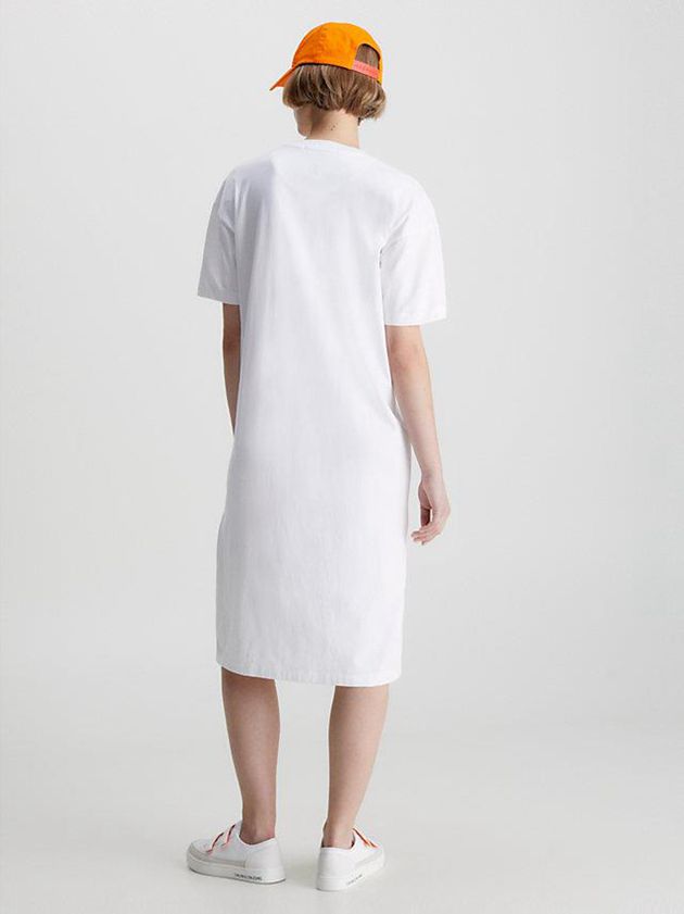 White Calvin Klein Relaxed Long T-Shirt Women Dress | LYQG-42376
