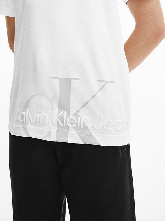 White Calvin Klein Relaxed Monogram Men T-Shirt | YRMO-29058