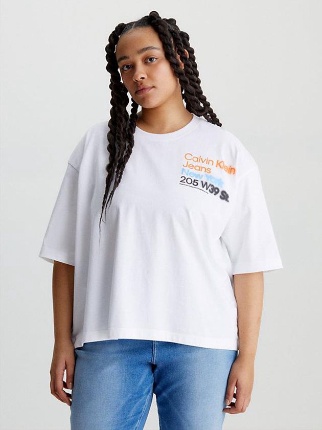 White Calvin Klein Relaxed Organic Cotton Women T-Shirt | QPDR-72561
