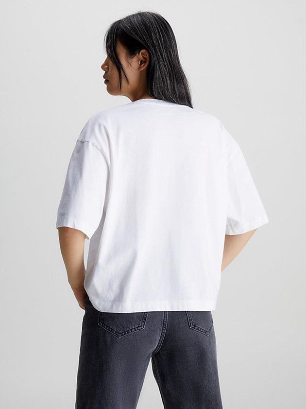 White Calvin Klein Relaxed Organic Cotton Women T-Shirt | QPDR-72561