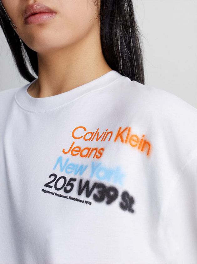 White Calvin Klein Relaxed Organic Cotton Women T-Shirt | QPDR-72561