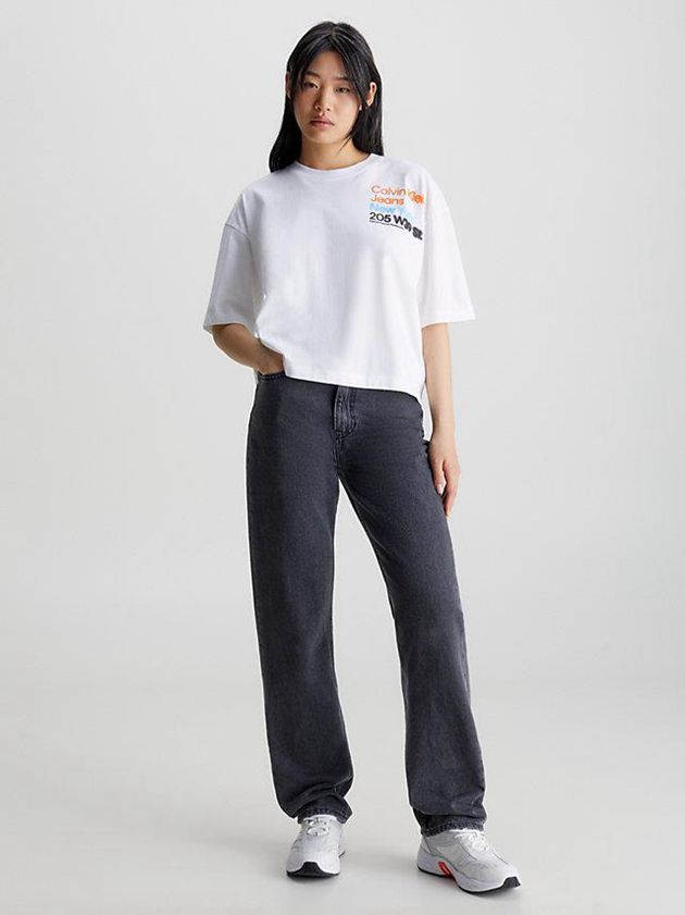 White Calvin Klein Relaxed Organic Cotton Women T-Shirt | QPDR-72561