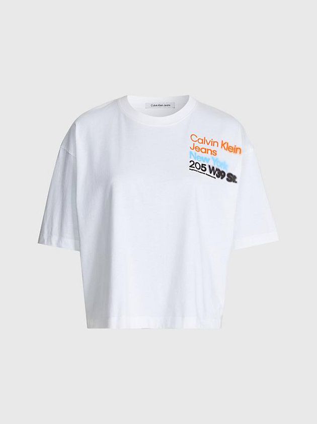 White Calvin Klein Relaxed Organic Cotton Women T-Shirt | QPDR-72561