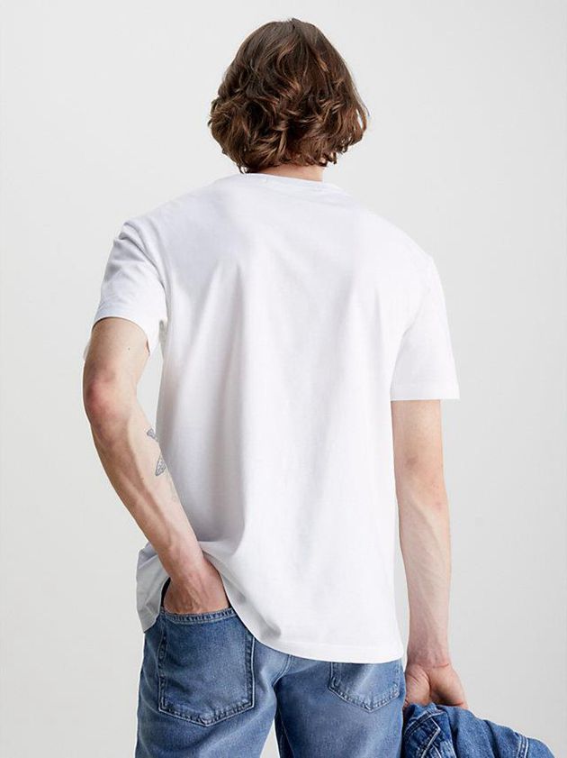 White Calvin Klein Relaxed Organic Cotton Men T-Shirt | DZEV-62870