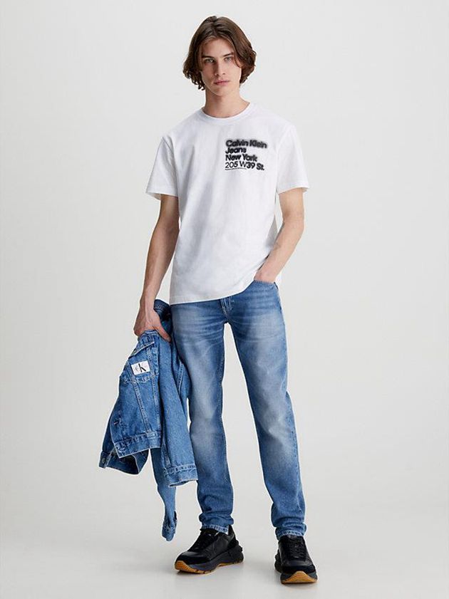 White Calvin Klein Relaxed Organic Cotton Men T-Shirt | DZEV-62870