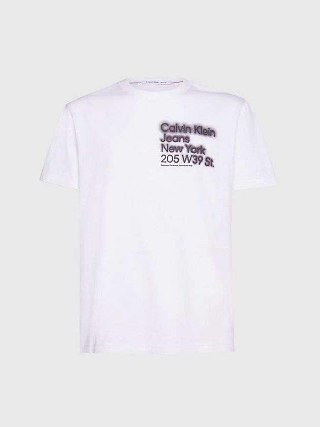 White Calvin Klein Relaxed Organic Cotton Men T-Shirt | DZEV-62870