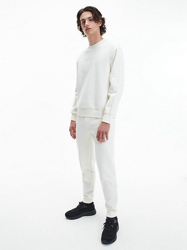 White Calvin Klein Relaxed Organic Cotton Men Joggers | BCHU-65102