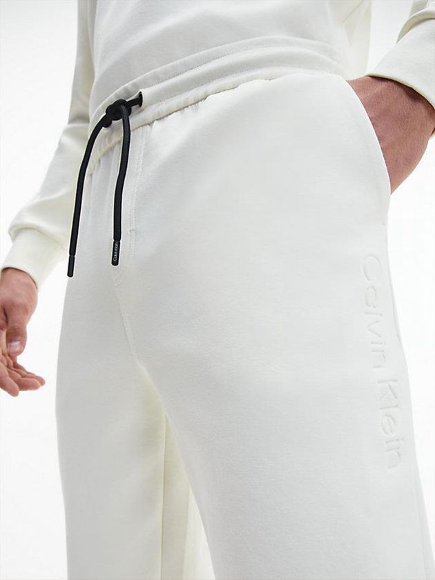 White Calvin Klein Relaxed Organic Cotton Men Joggers | BCHU-65102