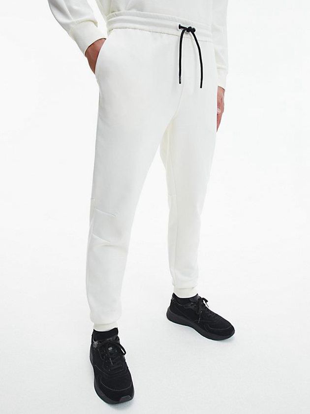 White Calvin Klein Relaxed Organic Cotton Men Joggers | BCHU-65102