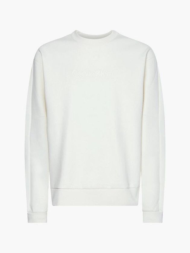 White Calvin Klein Relaxed Organic Cotton Men Sweatshirt | MWRA-17420