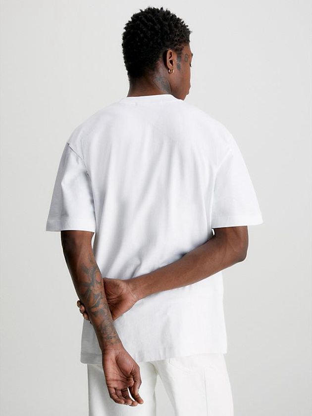 White Calvin Klein Relaxed Photo Graphic Men T-Shirt | VZDE-27456