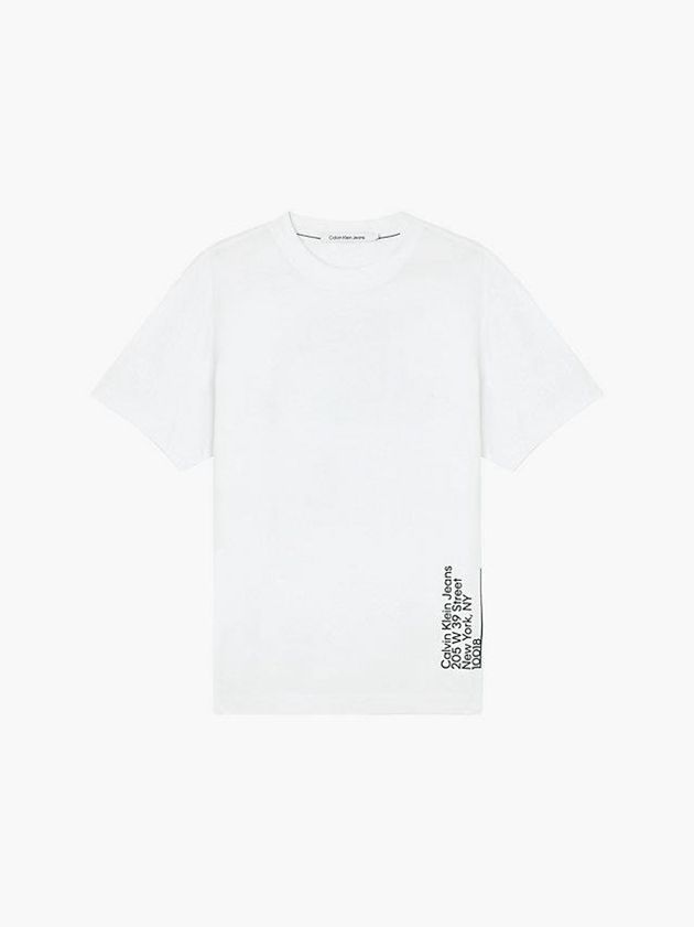 White Calvin Klein Relaxed Photo Print Men T-Shirt | BCKR-75982