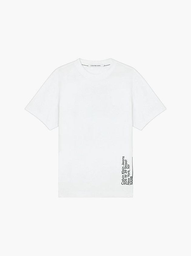 White Calvin Klein Relaxed Photo Print Men T-Shirt | BCKR-75982