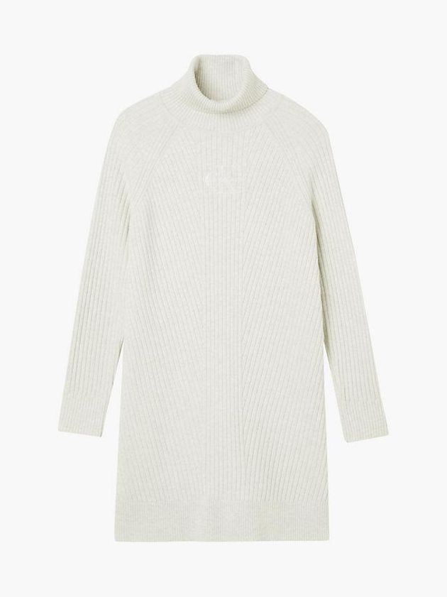 White Calvin Klein Relaxed Roll Neck Jumper Women Dress | ASQV-05379