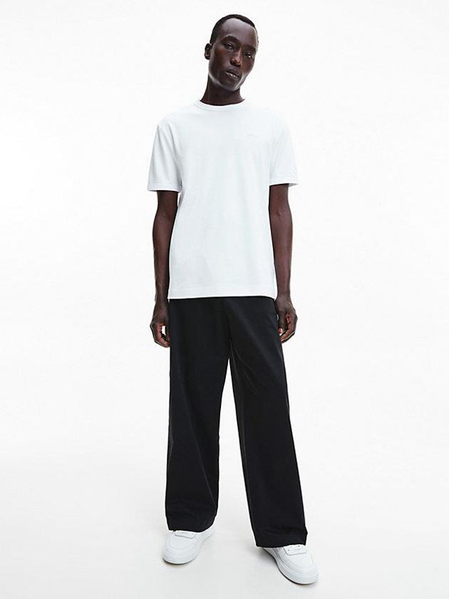 White Calvin Klein Relaxed Satin Touch Men T-Shirt | VCUS-51079