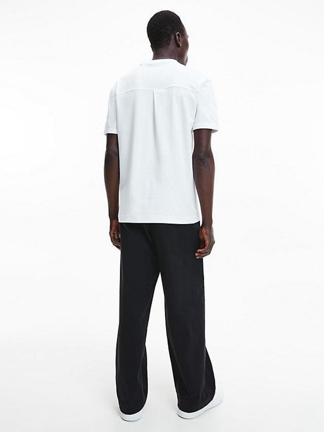 White Calvin Klein Relaxed Satin Touch Men T-Shirt | VCUS-51079