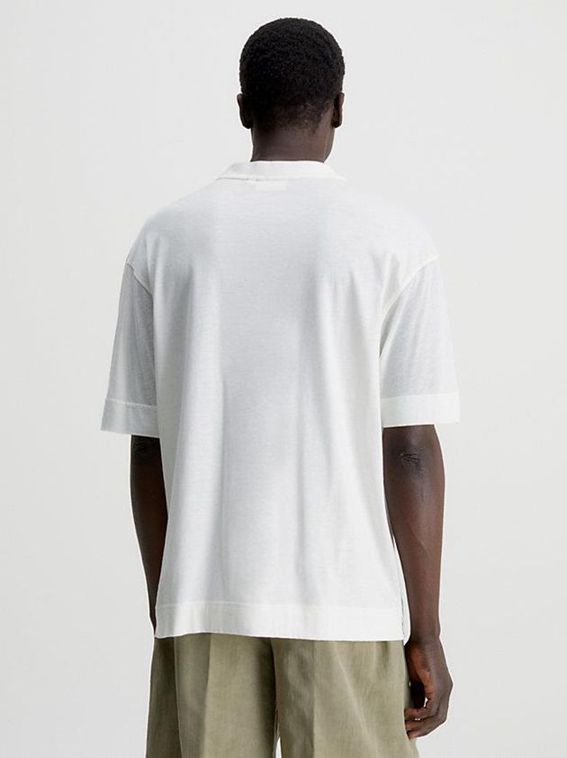 White Calvin Klein Relaxed Sheer Sleeve Men T-Shirt | ERVT-74659