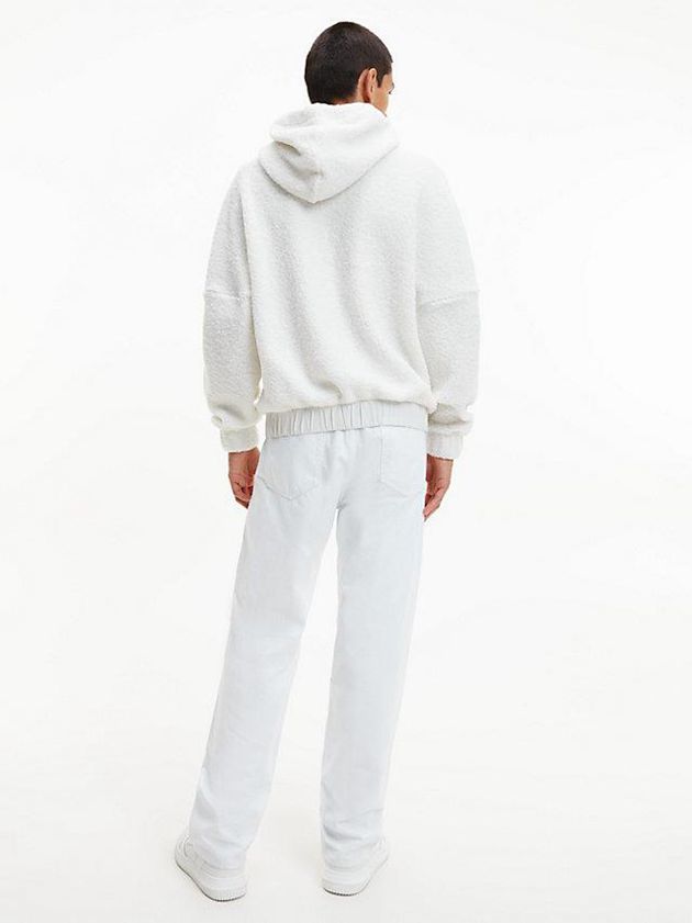 White Calvin Klein Relaxed Sherpa Men Hoodie | GILN-90813