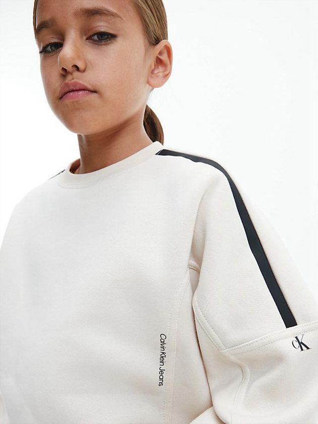 White Calvin Klein Relaxed Skater Boys's Sweatshirt | IWFO-47238