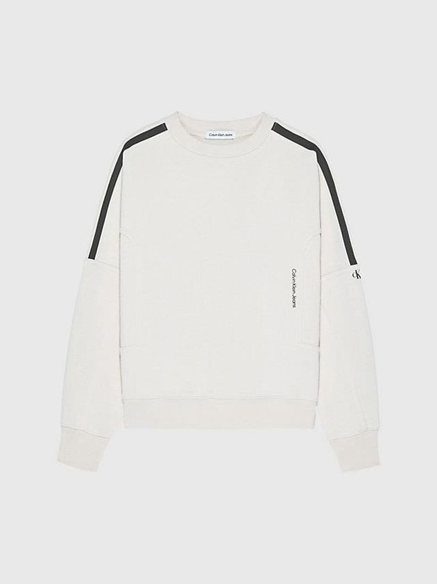 White Calvin Klein Relaxed Skater Boys's Sweatshirt | IWFO-47238