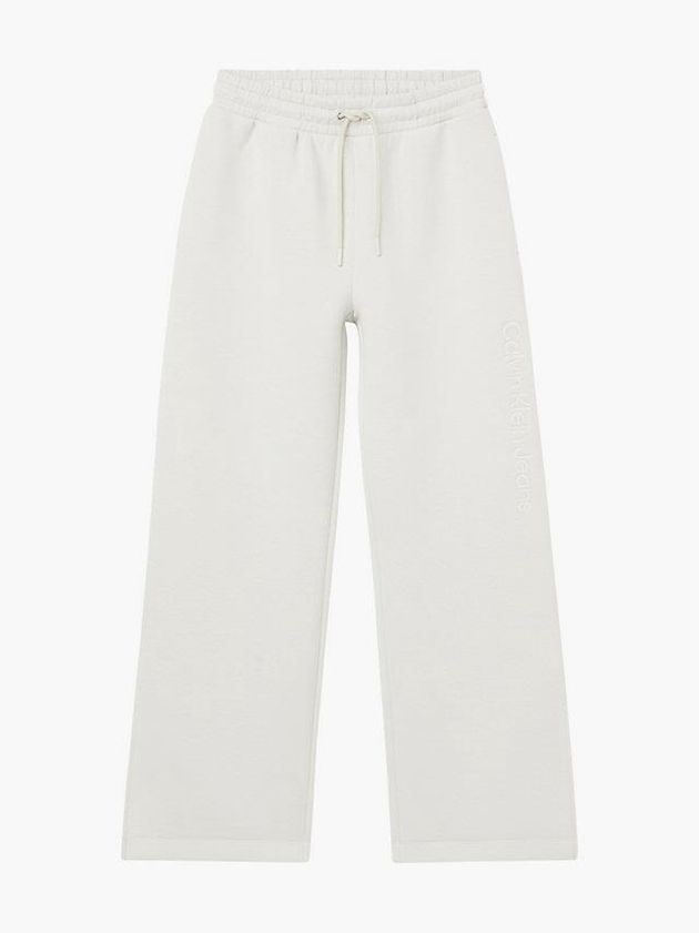 White Calvin Klein Relaxed Split Hem Women Joggers | FJSV-73158