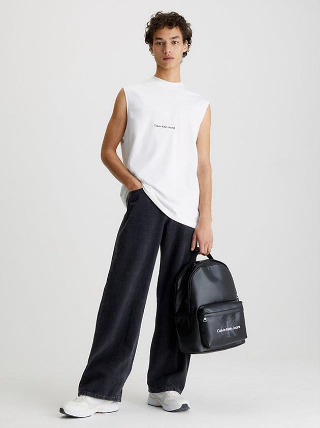 White Calvin Klein Relaxed Tank Men Top | QMJC-53289