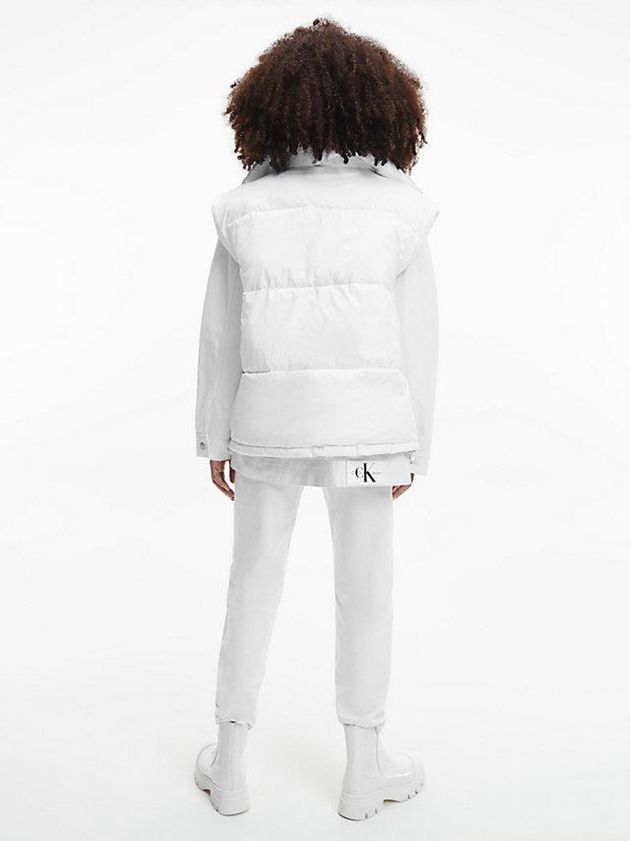 White Calvin Klein Reversible Recycled Polyester Padded Women Vest | GZTY-89371