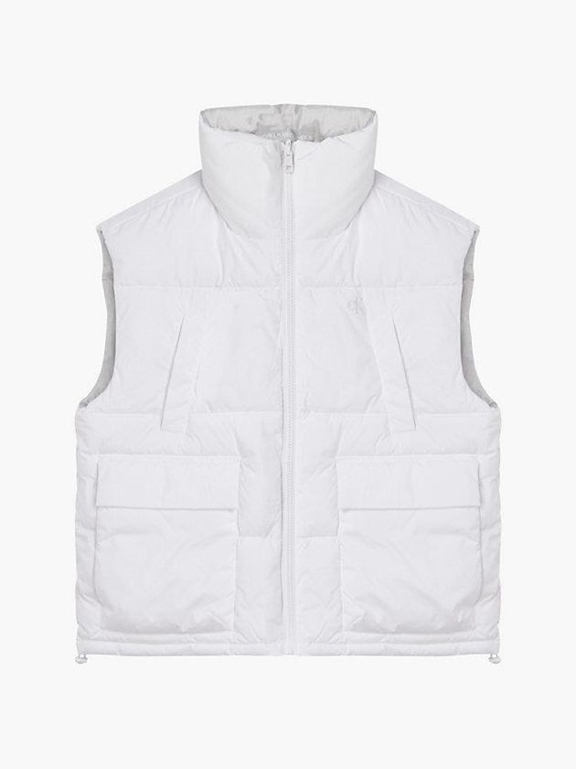 White Calvin Klein Reversible Recycled Polyester Padded Women Vest | GZTY-89371