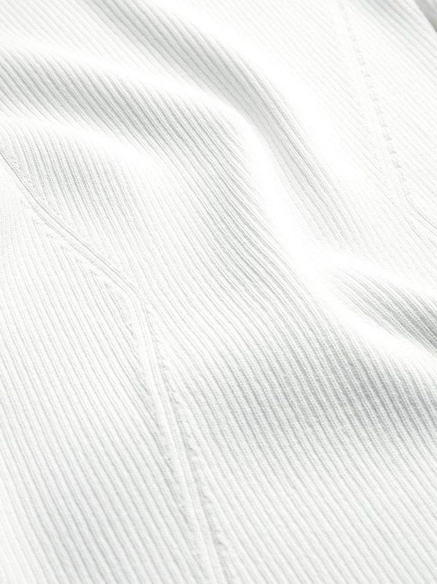 White Calvin Klein Ribbed Bodycon Women Dress | URJX-21608