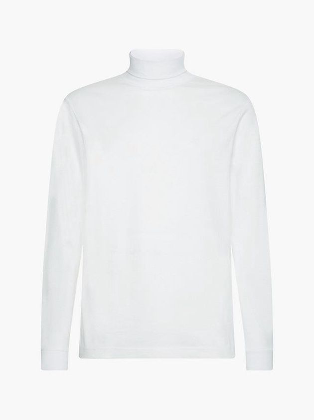 White Calvin Klein Roll Neck Men Top | VWLM-35027