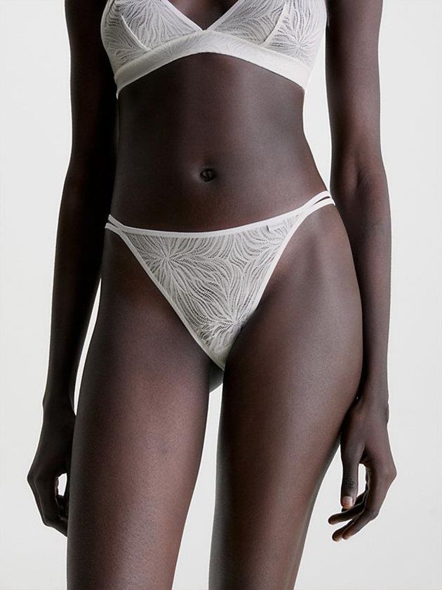 White Calvin Klein Sheer Marquisette Women Thong | YSKT-69308