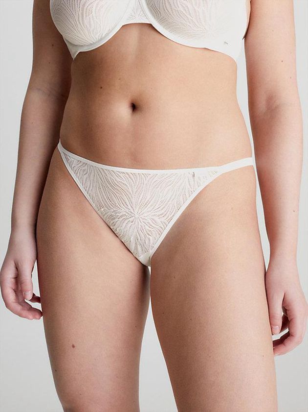 White Calvin Klein Sheer Marquisette Women Thong | YSKT-69308