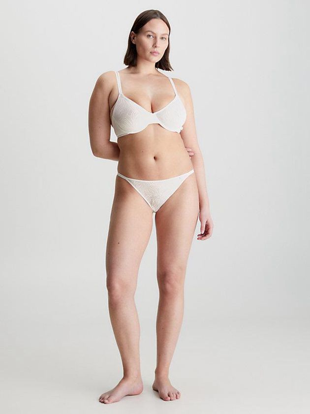 White Calvin Klein Sheer Marquisette Women Thong | YSKT-69308