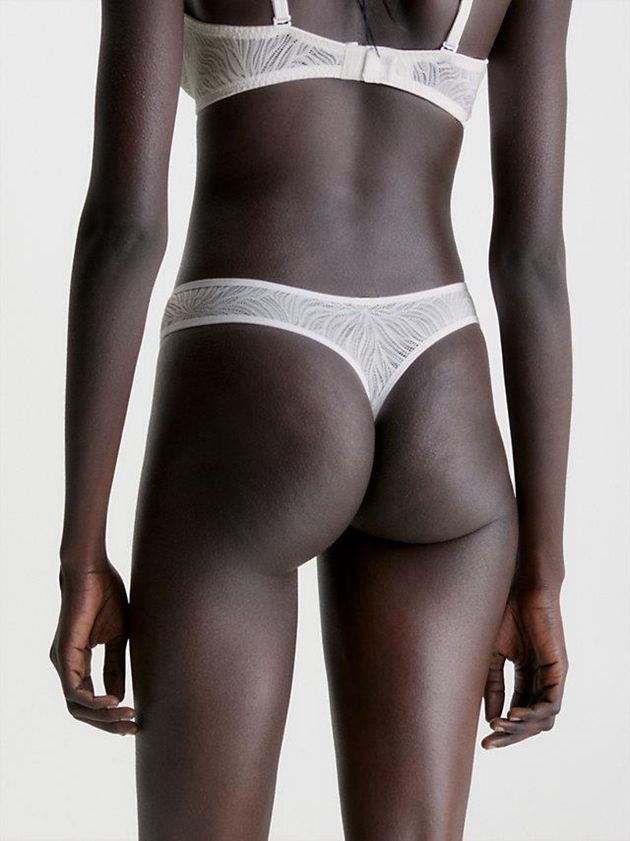 White Calvin Klein Sheer Marquisette Women Thong | ZLRP-20184