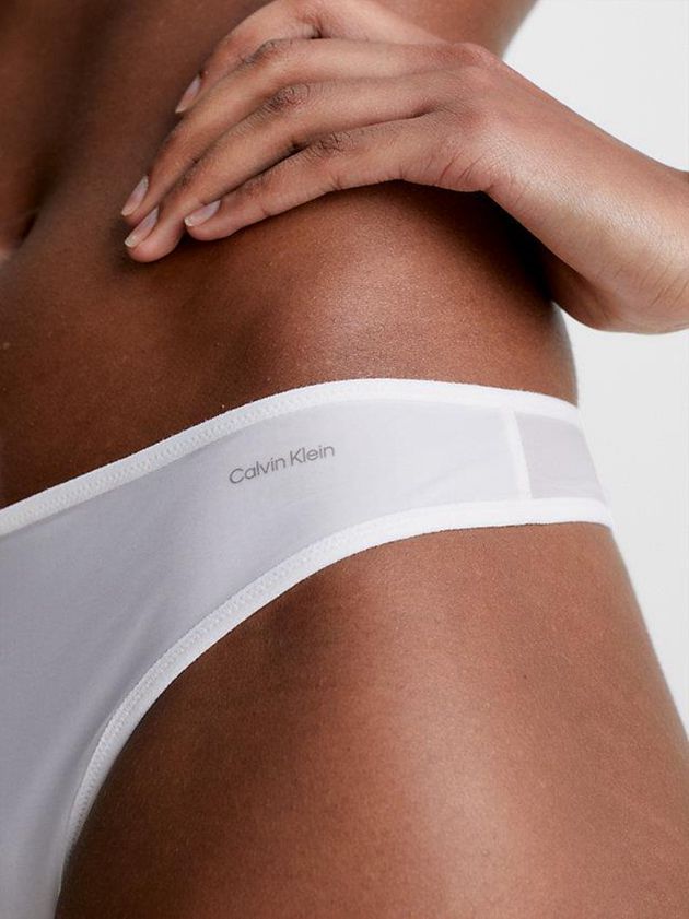 White Calvin Klein Sheer Marquisette Women Thong | QECY-35974