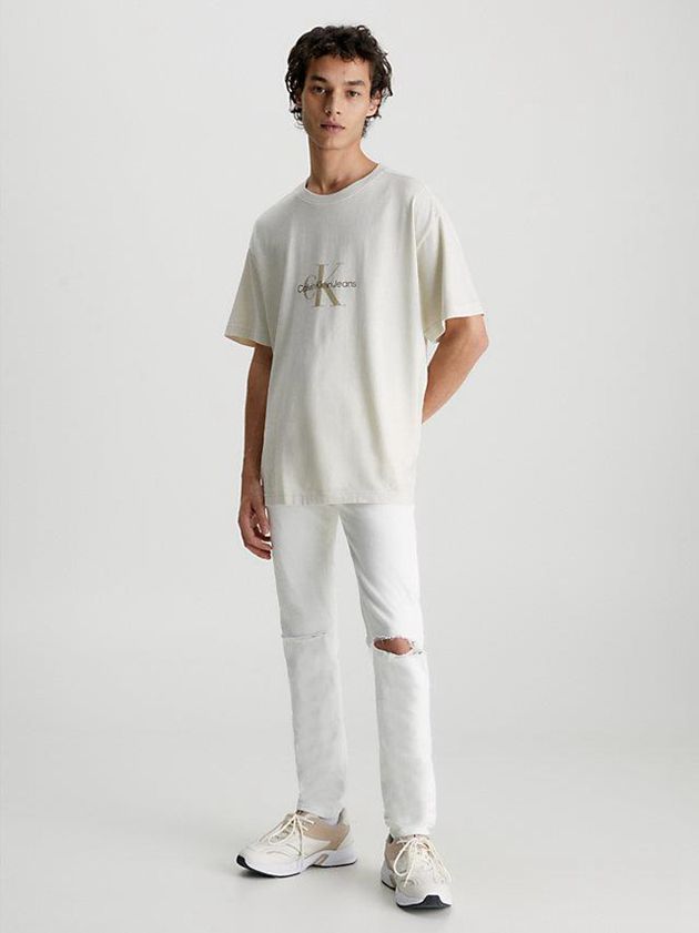 White Calvin Klein Skinny Men Jeans | VMUF-61392