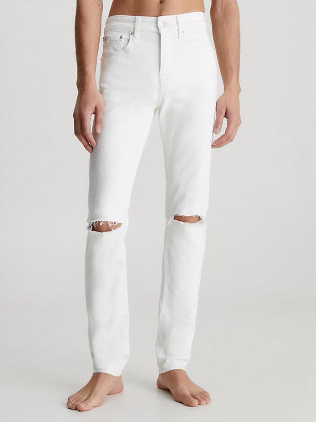 White Calvin Klein Skinny Men Jeans | VMUF-61392