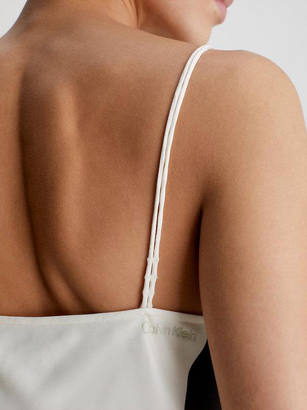 White Calvin Klein Slim Colourblock Slip Women Dress | QZWE-29186