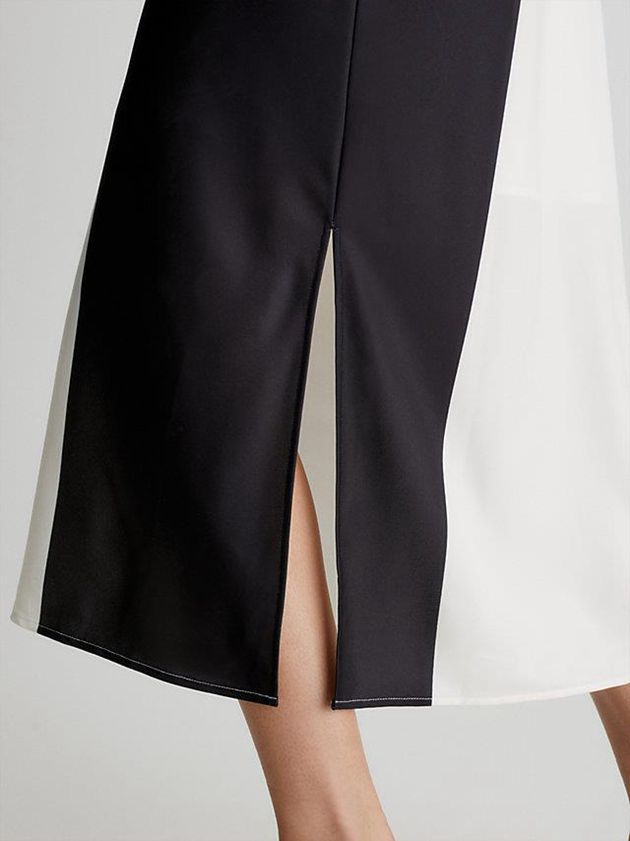 White Calvin Klein Slim Colourblock Slip Women Dress | QZWE-29186