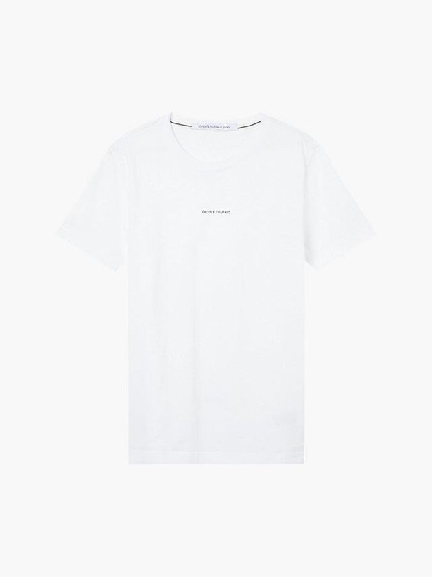 White Calvin Klein Slim Cotton Men T-Shirt | KLBM-61487