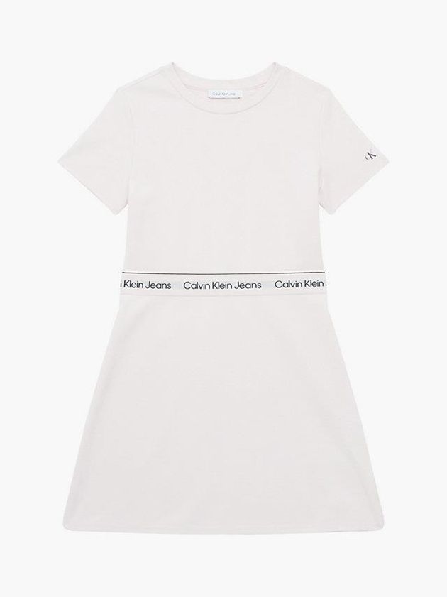White Calvin Klein Slim Flared Milano Girls's Dress | TJEO-36271