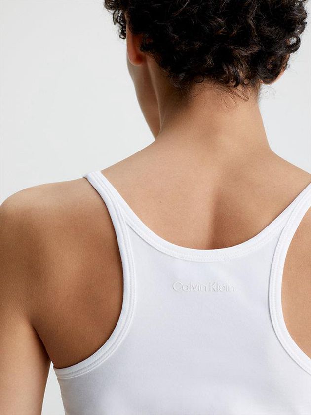 White Calvin Klein Slim Jersey Cami Women Top | YZQD-32015