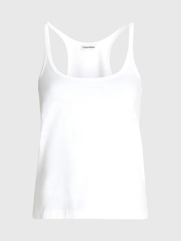 White Calvin Klein Slim Jersey Cami Women Top | YZQD-32015